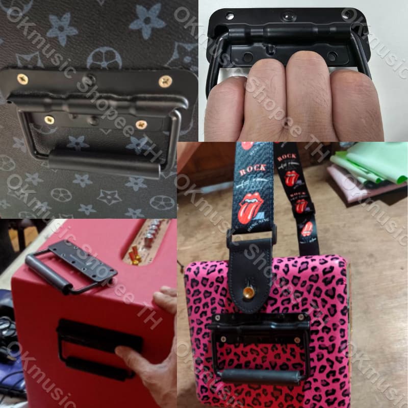 มือจับสปริงเปลือยดำ ตู้ลำโพง Diy ที่จับแบบพับได้ สำหรับยกกล่องแร็ค ยกตู้ลำโพง อุปกรณ์แร็ค วัสดุเหล็ก รูปที่ 2