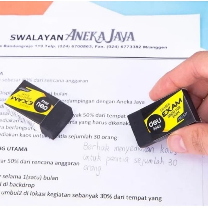 Deli ยางลบดินสอ Exam Soft 2B Clean Black ยางลบดินสอก้อนดำ No.3043 รูปที่ 4
