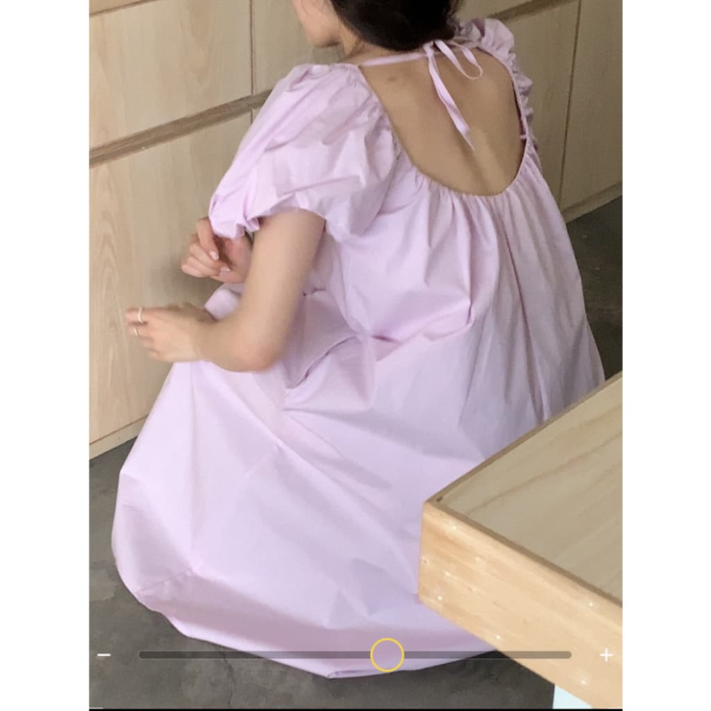 Cicishop เดรสยาวผ้าคอตตอนแขนพอง ดีเทลเว้าหลังลุคคุณหนูแอบแซ่บ รูปที่ 7