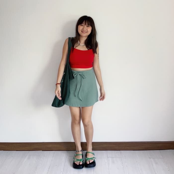 *มีส่งด่วน* upeachme RAYON U TANK เสื้อสายเดี่ยวสีพื้นตัวสั้นใส่สบายผ้ายืดได้เยอะมาก สายเดี่ยวสีพื้น รูปที่ 9