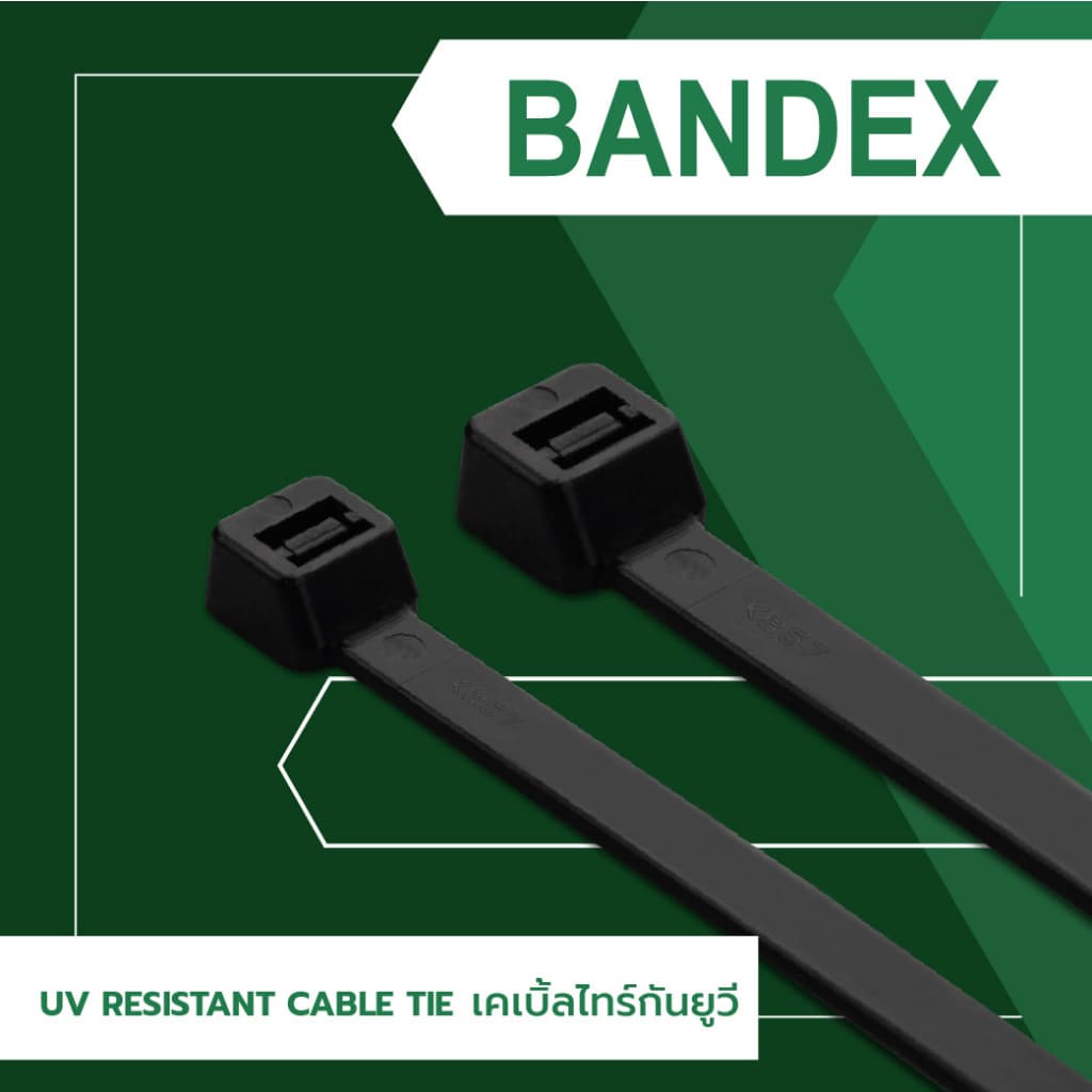 BANDEX UV เคเบิ้ลไทร์ยูวี สีดำ ขนาด 3, 4, 6, 8, นิ้ว สายรัดจับเก็บอเนกประสงค์ 1ถุง/100เส้น ของแท้ รูปที่ 2