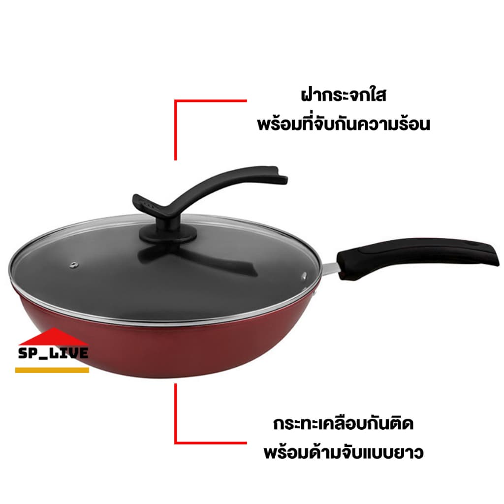 กระทะ กระทะเพชร เคลือบเทฟล่อน ขนาด 32 CM ฝากระทะขายแยกกัน รูปที่ 6