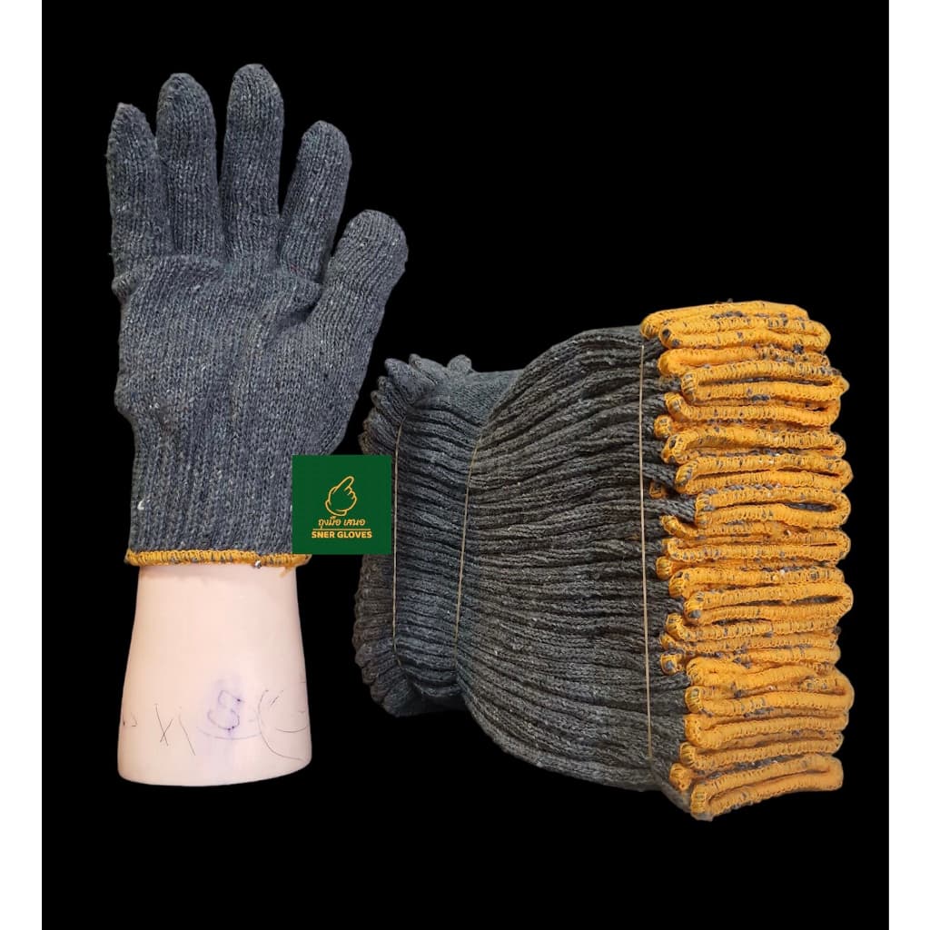 700กรัม+ ถุงมือผ้าฝ้าย หนาๆ ใส่ทำงาน 1 โหล 12คู่ COTTON GLOVES 700g รูปที่ 1