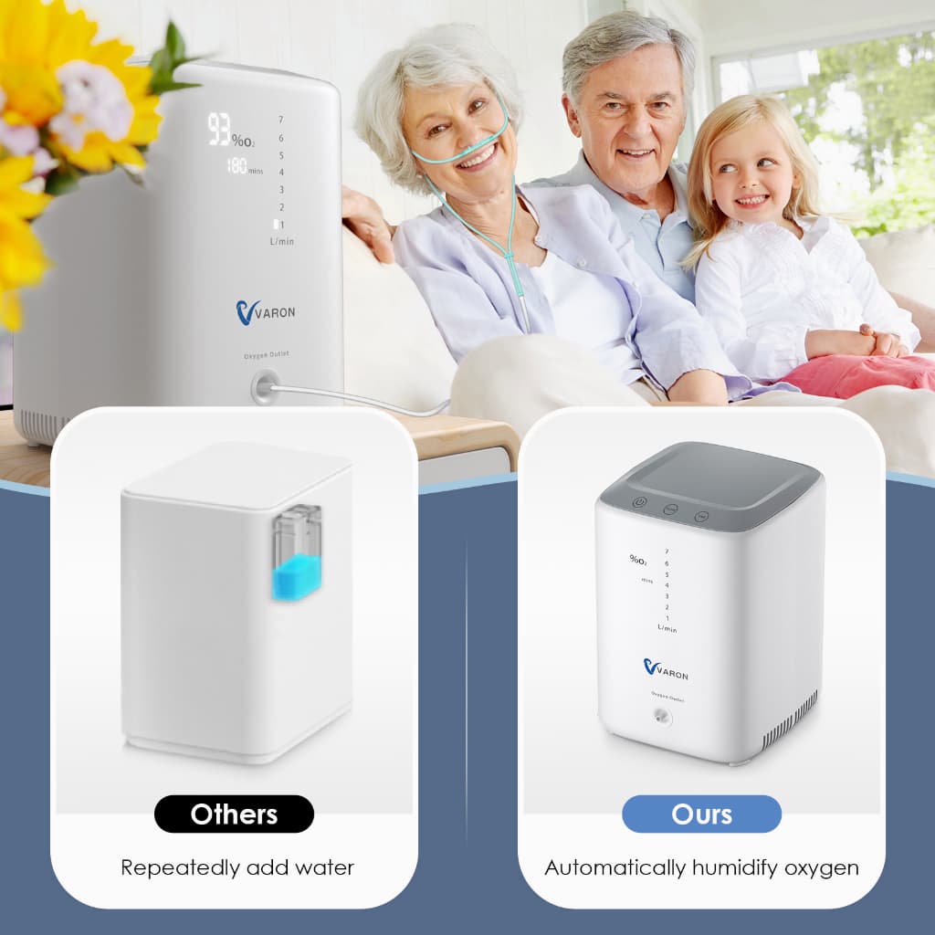 จัดส่ง2วัน Oxygen Concentrator 1-7L/min เครื่องผลิตออกซิเจนแบบพกพาแบบปรับได้สำหรับใช้ในบ้านและในการเดินทาง In Stock รูปที่ 7