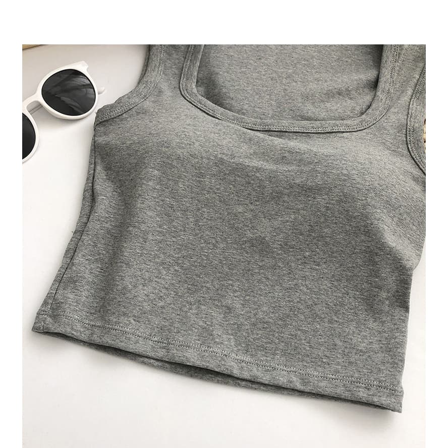 เสื้อกล้ามแฟชั่นแขนกุด B-074 เนื้อผ้านิ่มใส่สบาย มีฟองน้ำในตัว มีหลายสี รูปที่ 6