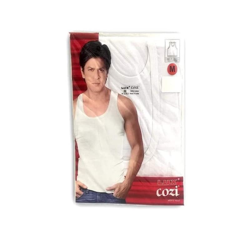 เสื้อกล้ามผู้ชาย LUX COZI 100% COTTON สีขาว *ผ้าไม่บาง* ไม่เหม็นอับ ระบายอากาศได้ดี รูปที่ 8