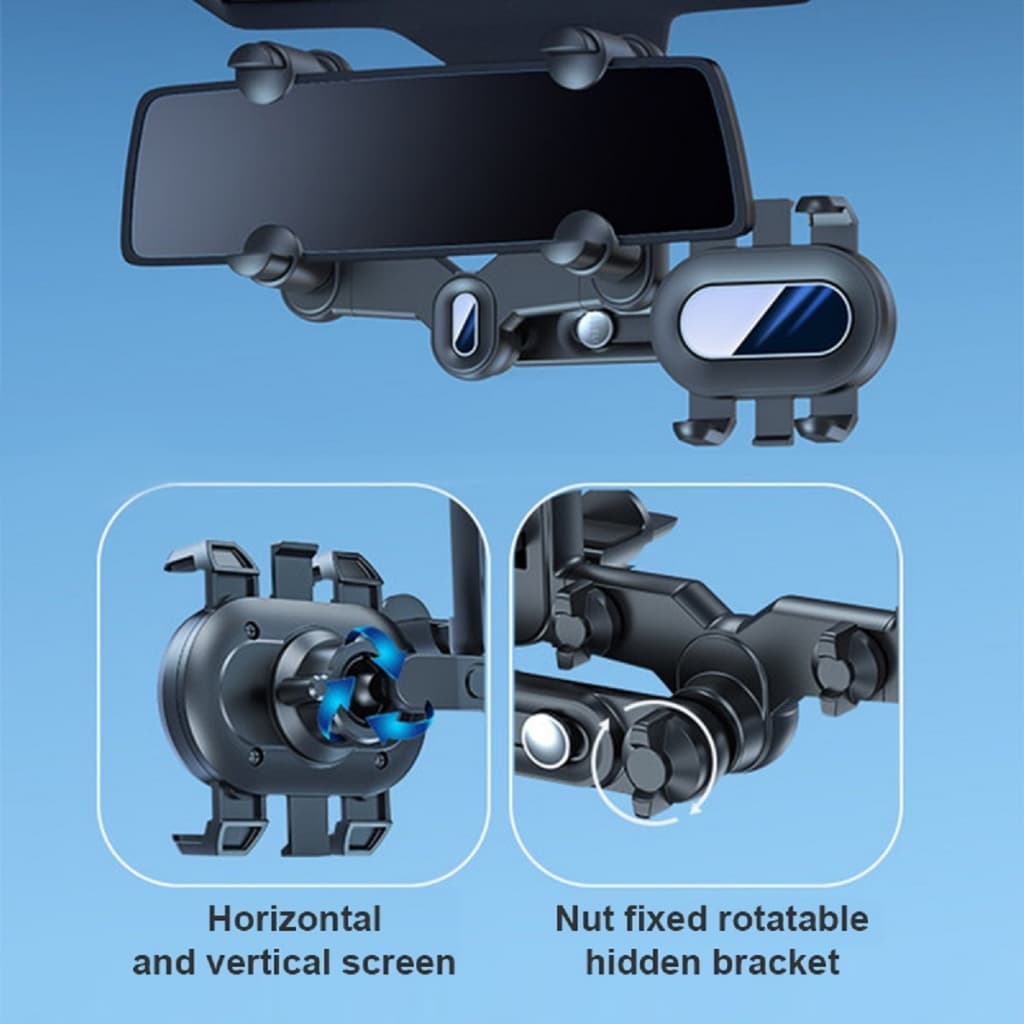 2023 ที่วางโทรศัพท์มือถือ ติดกระจกมองหลังรถยนต์ 360° ขาตั้งโทรศัพท์มือถือ ติดตั้งในกระจกมองหลังไม่ต้องแปะ รูปที่ 6