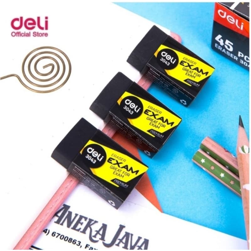 Deli ยางลบดินสอ Exam Soft 2B Clean Black ยางลบดินสอก้อนดำ No.3043 รูปที่ 3