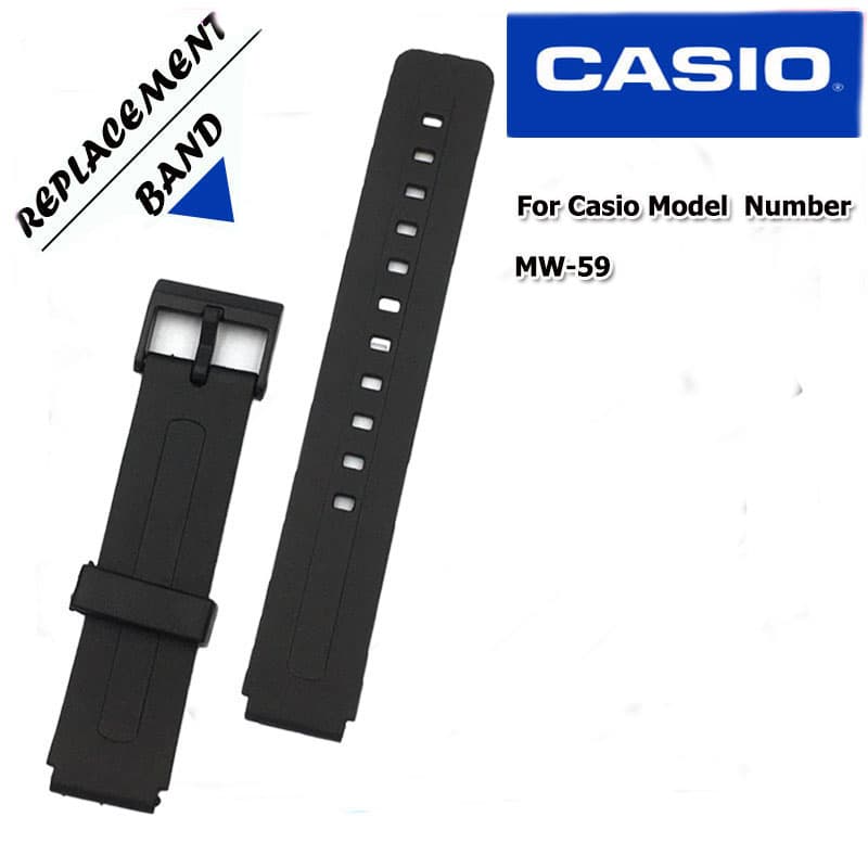 สายนาฬิกาข้อมือคาสิโอ Casio รุ่น MW-59 สายนาฬิกาข้อมือผู้ชาย-ผู้หญิงขนาด 16 มม.สีดำคุณภาพสูง ไม่เหม็นอับ ประกอบเองได้เลย รูปที่ 3