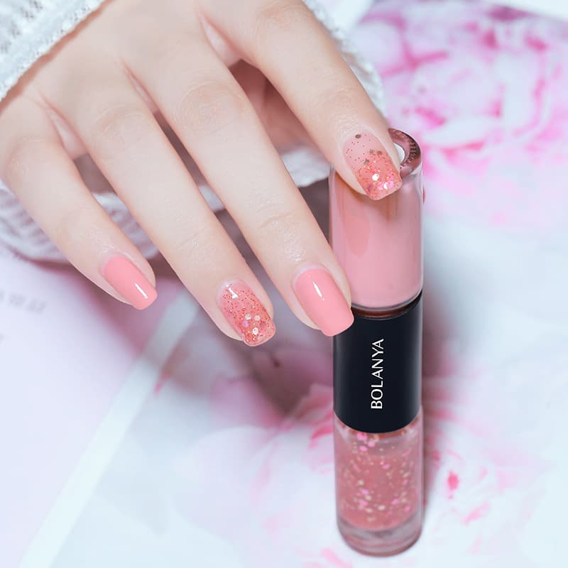 สีทาเล็บ สีทาเล็บเจลไม่อบ BOLANYA ยาทาเล็บ สีทาเล็บกึ่งเจล 2 in 1 สีทาเล็บกึ่งเจลไม่ต้องอบ ไม่ต้องอบ ลอกได้ รูปที่ 6