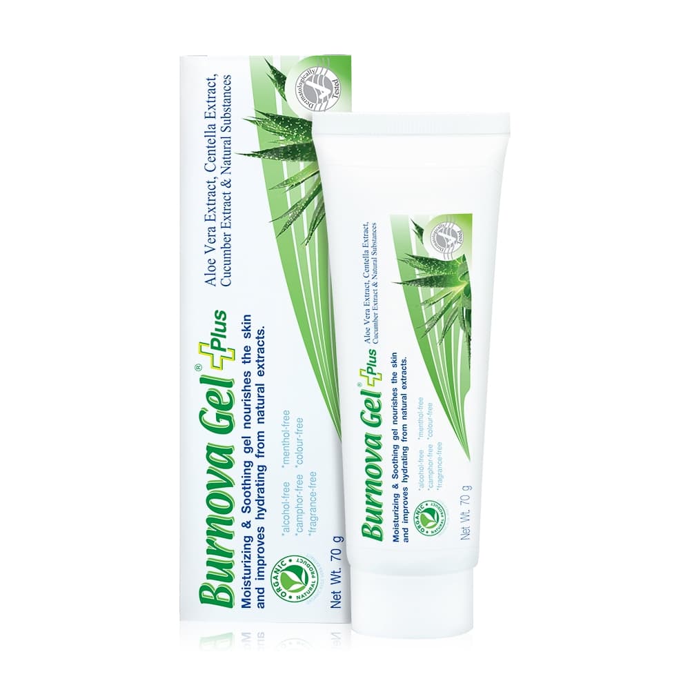 VITARA Burnova Gel Plus 25 / 70g เจลใสว่านหางจระเข้ ใบบัวบก แตงกวา สำหรับผิวตากแดด รูปที่ 3