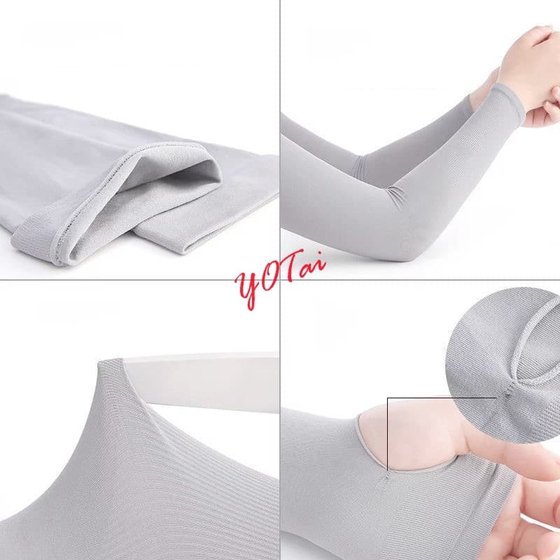 YOTAI ปลอกแขน ปลอกแขนกันแดด 1คู่ ปลอกแขนกัน ปลอกแขนสวมนิ้ว แขนเสื้อ ผ้าละเอียด กันแดด กันแสง UV ใส่ได้ทั้งชายและหญิง รูปที่ 5
