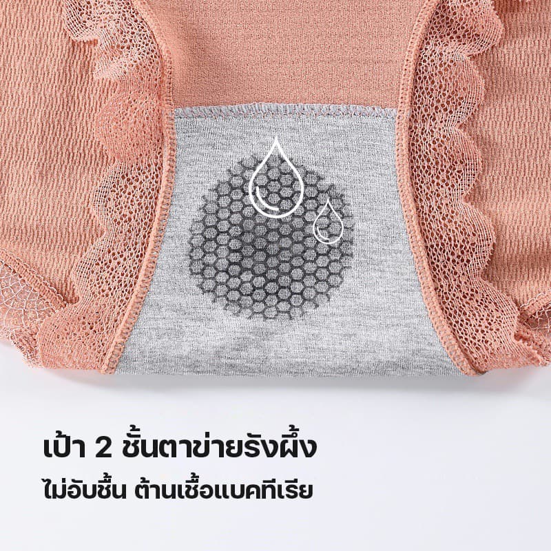 สินค้า จากไทยLoveIs Bra กางเกงชั้นในผ้าCOTTON ขอบลูกไม้เกรดพรีเมียม รูปที่ 4