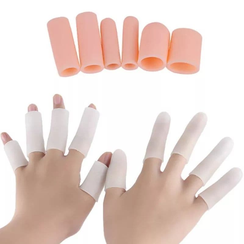 ปลอกนิ้วซิลิโคน ปลอกสวมนิ้วถนอมนิ้วซิลิโคน 5 ชิ้น 5pcs finger protectors silicone ถนอมนิ้วลดการเสียดสี เพิ่มความชุ่มชื้น รูปที่ 1