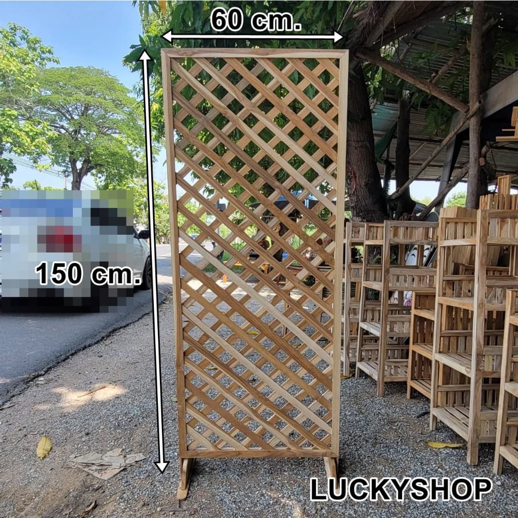 ฉากกั้นห้องไม้สัก 1 บาน ขนาด 60*150 cm. ตกแต่งบ้าน ตกแต่งสวน รูปที่ 5