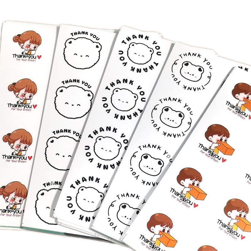 สติกเกอร์ THANK YOU ลายการ์ตูน ลายหมีน้อยน่ารัก ขนาด 3.5 ซ.ม รูปที่ 8