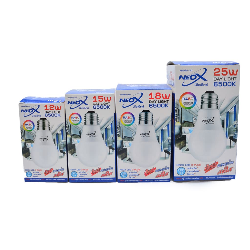 Neox Bulb 3W 5W 7W 9W 12W 15W 18W 25W แสงขาว 6500K แสงวอร์มไวท์ 3000K ถนอมสายตา ขั้วเกลียว E27 ประหยัดไฟ หลอดLED ถนอม รูปที่ 9