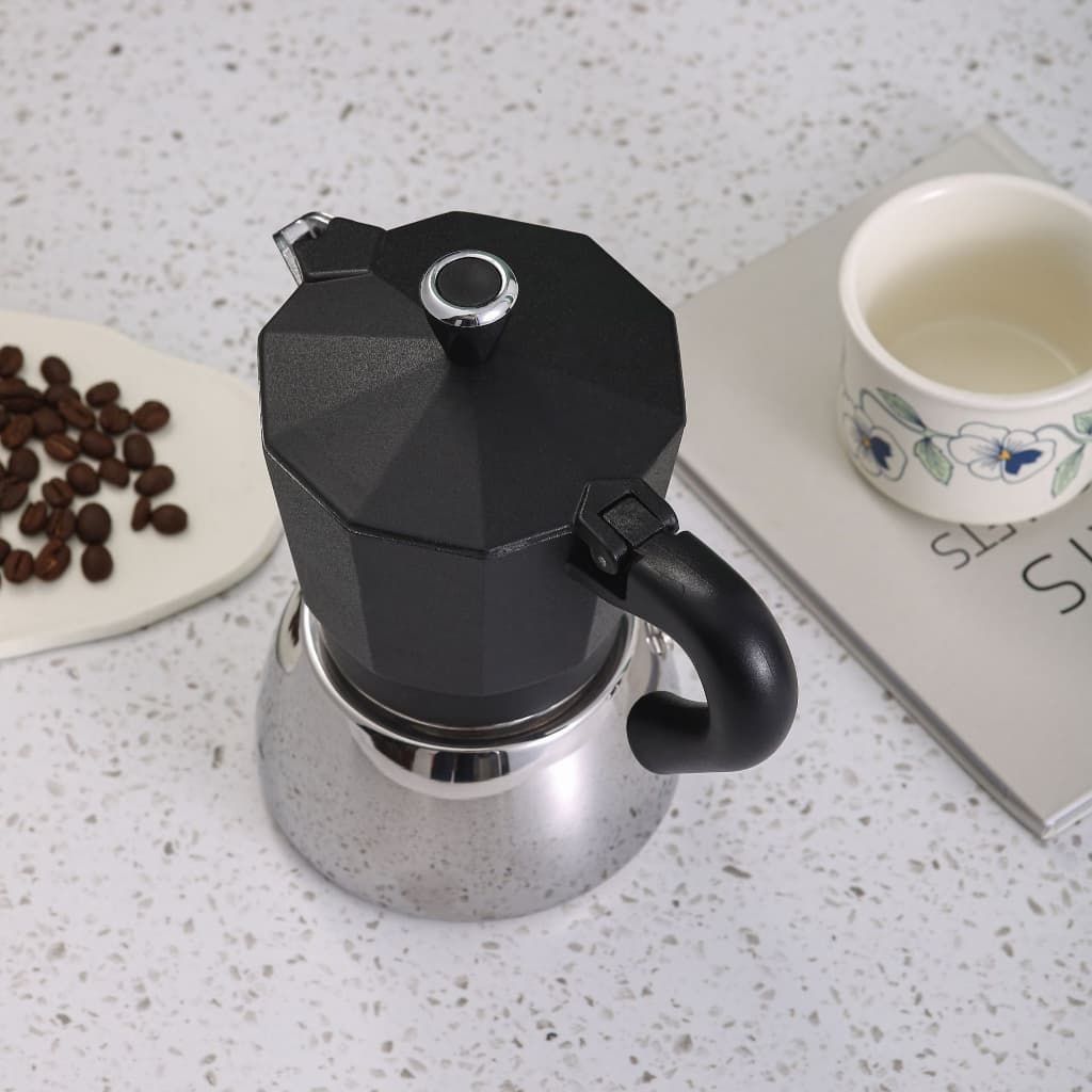 Moka Pot หม้อต้มกาแฟสด รุ่นไฮบริด หม้อ+ใส่กาแฟสแตนเลส xลอดภัย ทน ใช้กับเตาแม่เหล็กไฟฟ้า ได้ รูปที่ 2