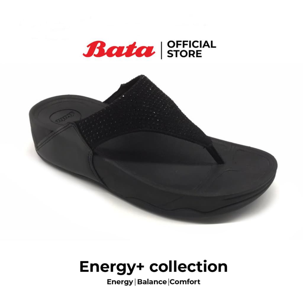 Bata Energy+ รองเท้าแตะแบบหูหนีบ รองรับน้ำหนักเท้าได้ดี รุ่น SUNTA สีดำ รหัส 6716354 Size 3-8UK รูปที่ 2