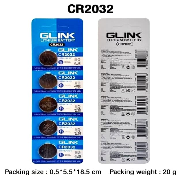 ของแท้ ถ่านไบออส/ถ่านกระดุม GLINK รุ่น CR2032 3V. 210mAh. คุณภาพดี ๆ รูปที่ 1