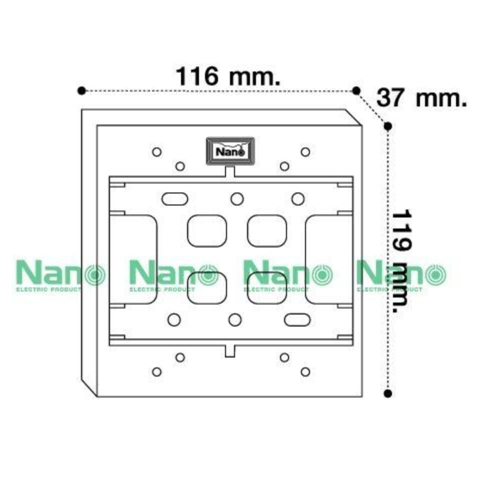 Nano บ๊อกลอย 2x4, 4x4 กล่องลอย บล๊อคลอย พลาสติก ขาว ดำ Nano 403 404 รุ่นClassic Series ใช้กับยี้ห้อพานาและช้างได้ รูปที่ 9