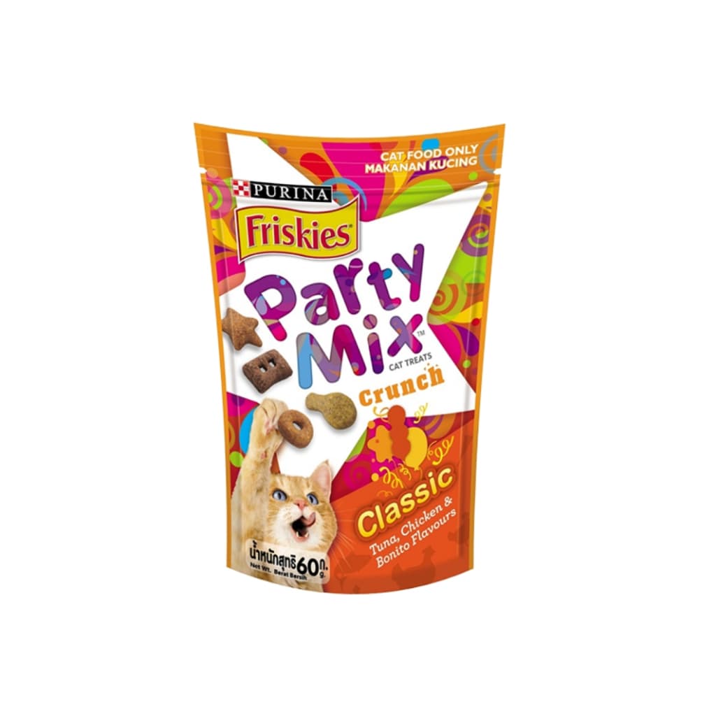 ขนมแมว Friskies Party Mix ฟริสกี้ส์ ปาร์ตี้ มิกซ์ และ Felix Play Tubes ขนาด 50 - 60 กรัม Cat Snacks หอม อร่อย รูปที่ 3
