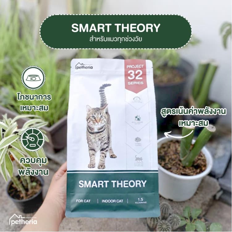 Petheria เพ็ทเทอเรีย อาหารแมว เกรนฟรี Project 32 Smart ลดน้ำหนัก UT ดูแล ระบบปัสสาวะ 1.5 กิโล รูปที่ 2