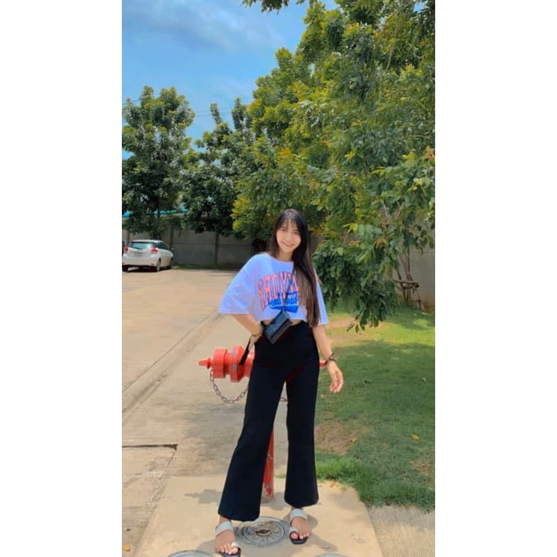 Nanda korean high-waist pants รูปที่ 6