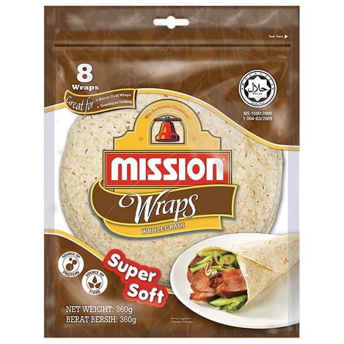 มิชชั่น แผ่นแป้งโฮลเกรน 360 กรัม - Wrap Wholegrain 360g Mission brand รูปที่ 1