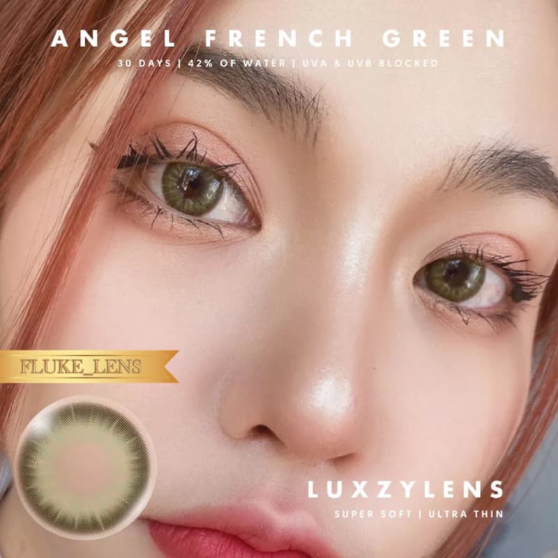 Luxzylens คอนแทคใส่สบาย Angel french blue , green ป้องกันแสง ผลิตที่เกาหลี เพิ่มประกายให้ดวงตาดูสวยคม รูปที่ 6