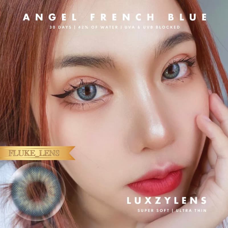Luxzylens คอนแทคใส่สบาย Angel french blue , green ป้องกันแสง ผลิตที่เกาหลี เพิ่มประกายให้ดวงตาดูสวยคม รูปที่ 9