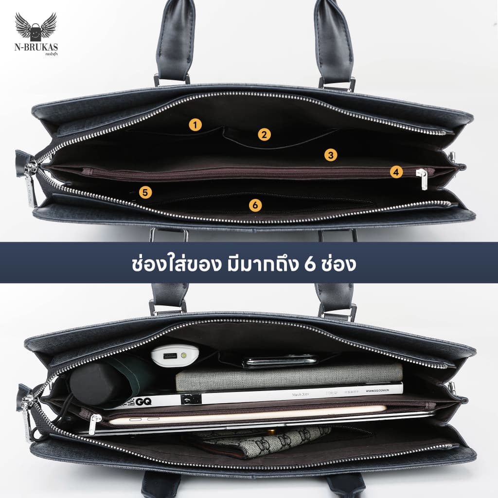 กระเป๋าถือ สะพายข้าง รุ่น ERIC BAG | กระเป๋าเอกสาร กระเป๋าโน๊ตบุ๊ค BUSINESS BAG NB-CB17 by N-Brukas รูปที่ 9