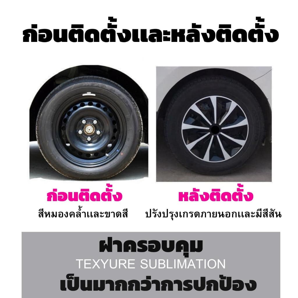 ฝาครอบล้อกระทะ TOYOTA ขอบ 14 /15 ชุดฝาครอบ ลายใหม่ รุ่นอัพเกรดมี 9 เข็มขัด สีบรอนด์ดำเเละสีดำล้วน สวยงามถูกใจ ขายดี รูปที่ 8