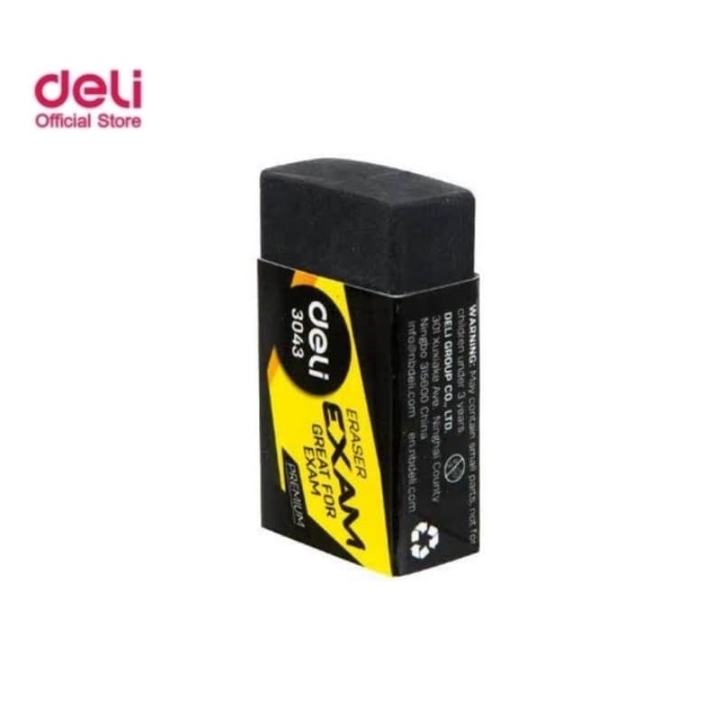 Deli ยางลบดินสอ Exam Soft 2B Clean Black ยางลบดินสอก้อนดำ No.3043 รูปที่ 2