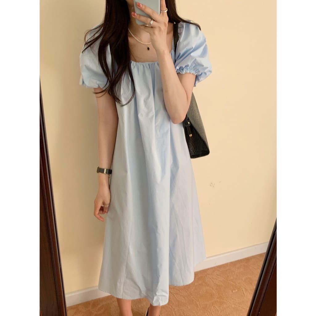 Cicishop เดรสยาวผ้าคอตตอนแขนพอง ดีเทลเว้าหลังลุคคุณหนูแอบแซ่บ รูปที่ 8