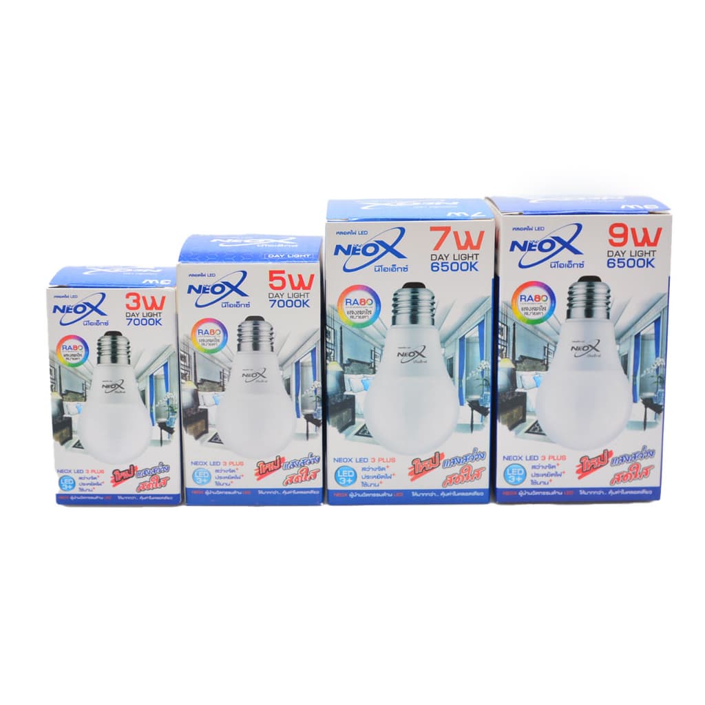 Neox Bulb 3W 5W 7W 9W 12W 15W 18W 25W แสงขาว 6500K แสงวอร์มไวท์ 3000K ถนอมสายตา ขั้วเกลียว E27 ประหยัดไฟ หลอดLED ถนอม รูปที่ 8