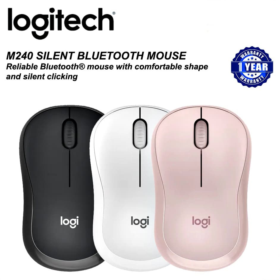 ⚡️ของแท้!!⚡️MOUSE (เม้าส์ไร้สายไร้เสียงคลิก) Logitech M240 Silent Bluetooth Mouse เมาส์บลูทูธไร้สาย กะทัดรัด, พกพาสะดวก