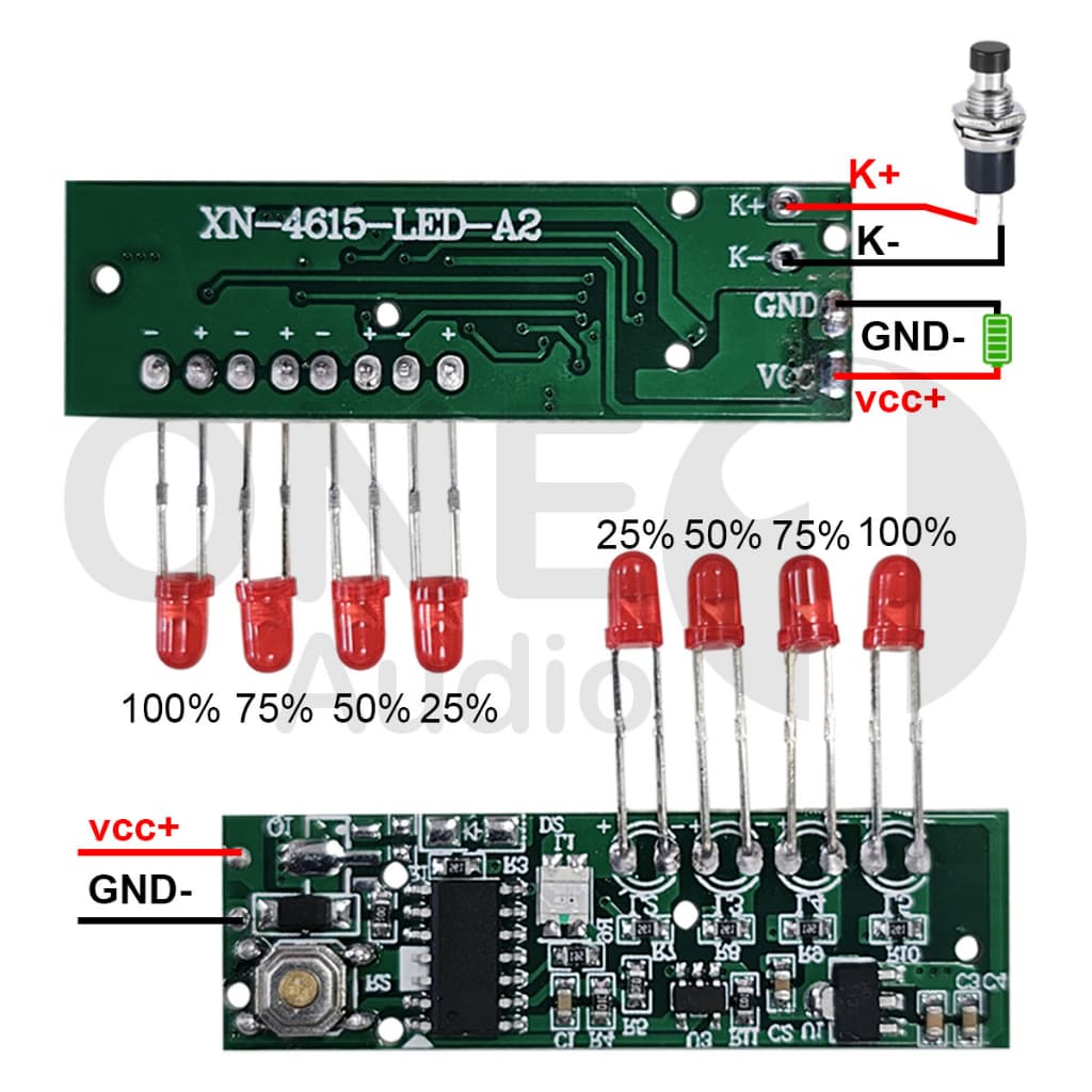 OneAudio ไฟแสดงระดับแบต 2S 4S 6S 8S ไฟสถานะแบต ไฟแสดงสถานะแบต วัดโวลท์12 24v ตัววัดโวลท์แบต ไฟแสดงแบตเตอรี่21v ไฟเตือนแบ รูปที่ 2