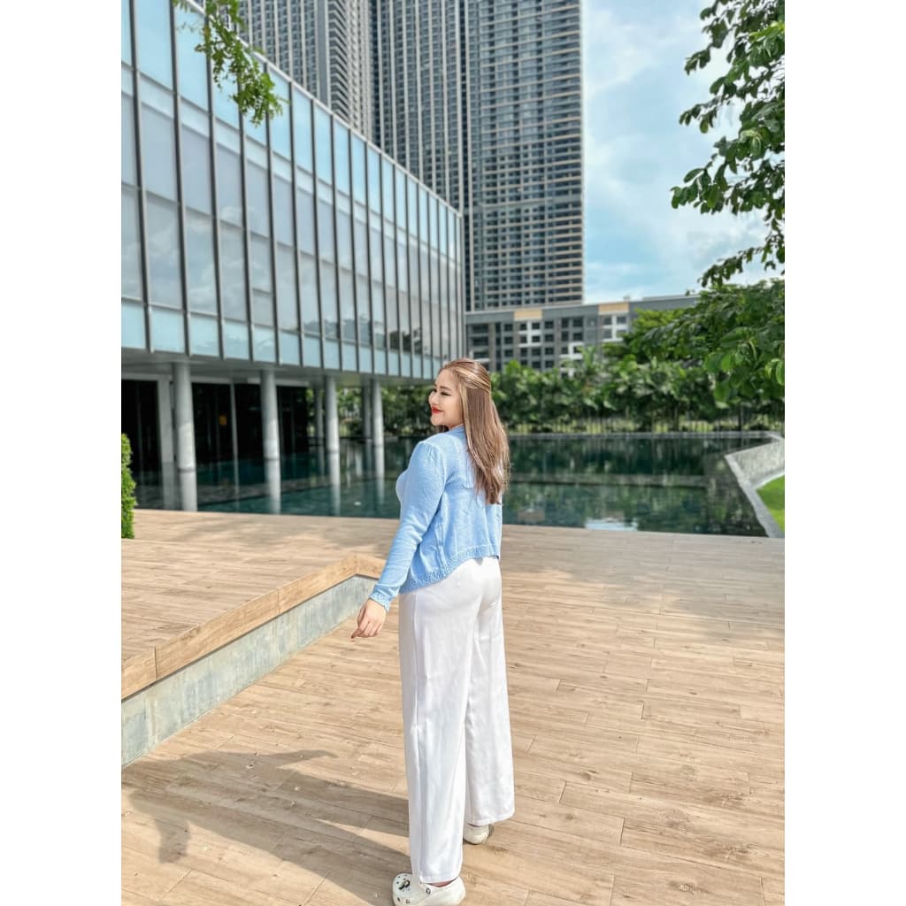 CiCi Plus+ Plus-Size ชุด Set เสื้อคลุม+สายเดี่ยวไหมพรม ผ้านุ่มใส่สบายยืดได้เยอะ สไตล์สาวโคเรีย รูปที่ 7