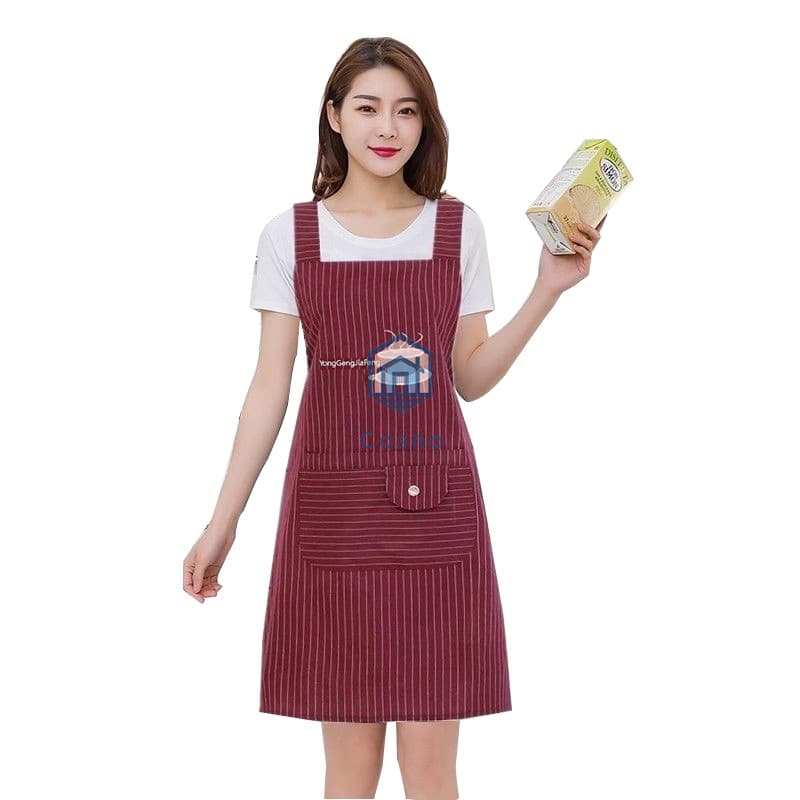 ผ้ากันเปื้อนครัวฤดูร้อนปรับแขวนคอผ้ากันเปื้อนหญิงครัวร้านอาหารป้องกันน้ำมันและป้องกันการเปรอะเปื้อน รูปที่ 1