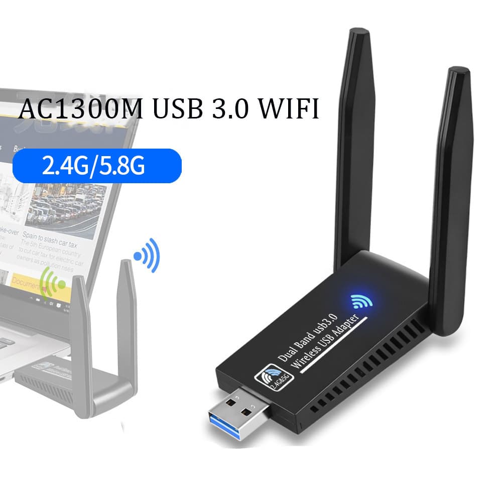 <มีประกัน> ตัวรับสัญญาณไวไฟ USB WIFI 5.0G + 2.4GHz Speed 1800Mbps USB3.0 รูปที่ 3