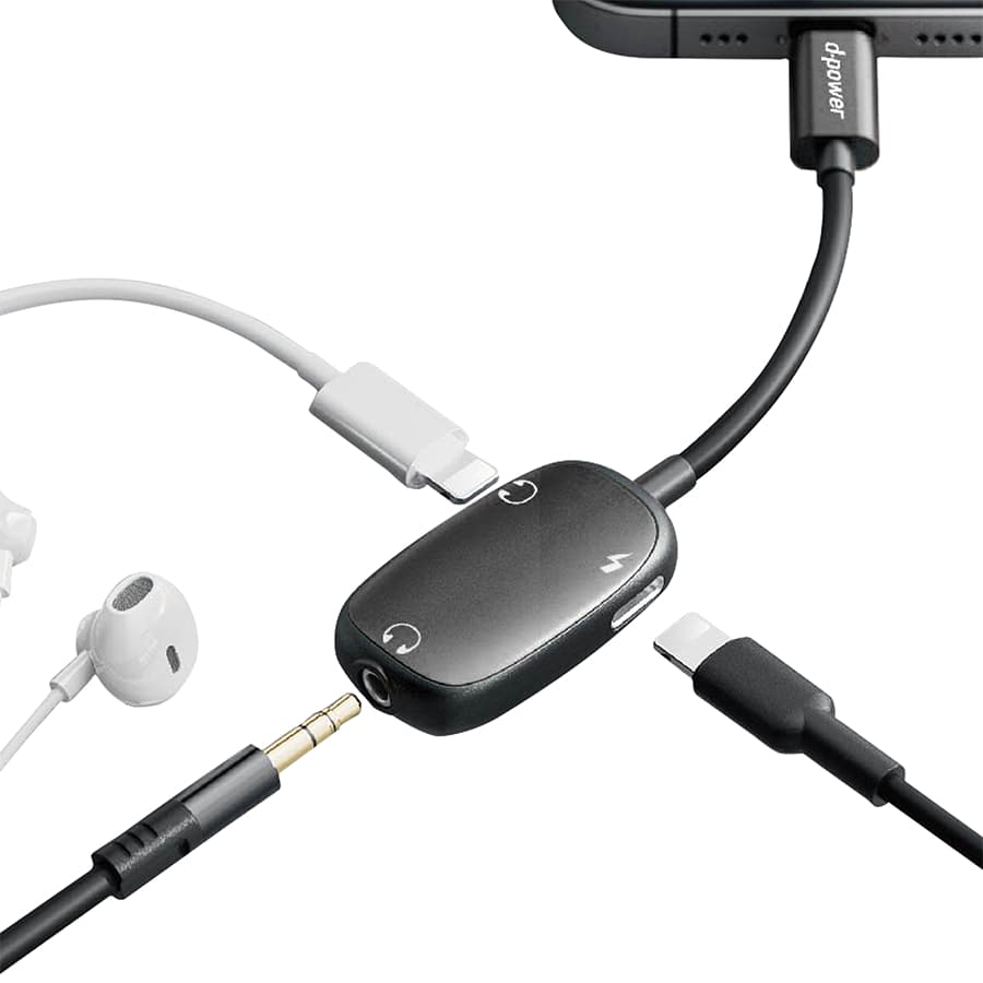 d-power อะแดปเตอร์ 3in1 หางหนู ตัวเเปลงหูฟังและชาร์จเเบตในตัว ใช้ไมค์ได้ ไม่ต้องเปิดบลูทูธ รุ่น P3P รับประกัน 1 ปี รูปที่ 2