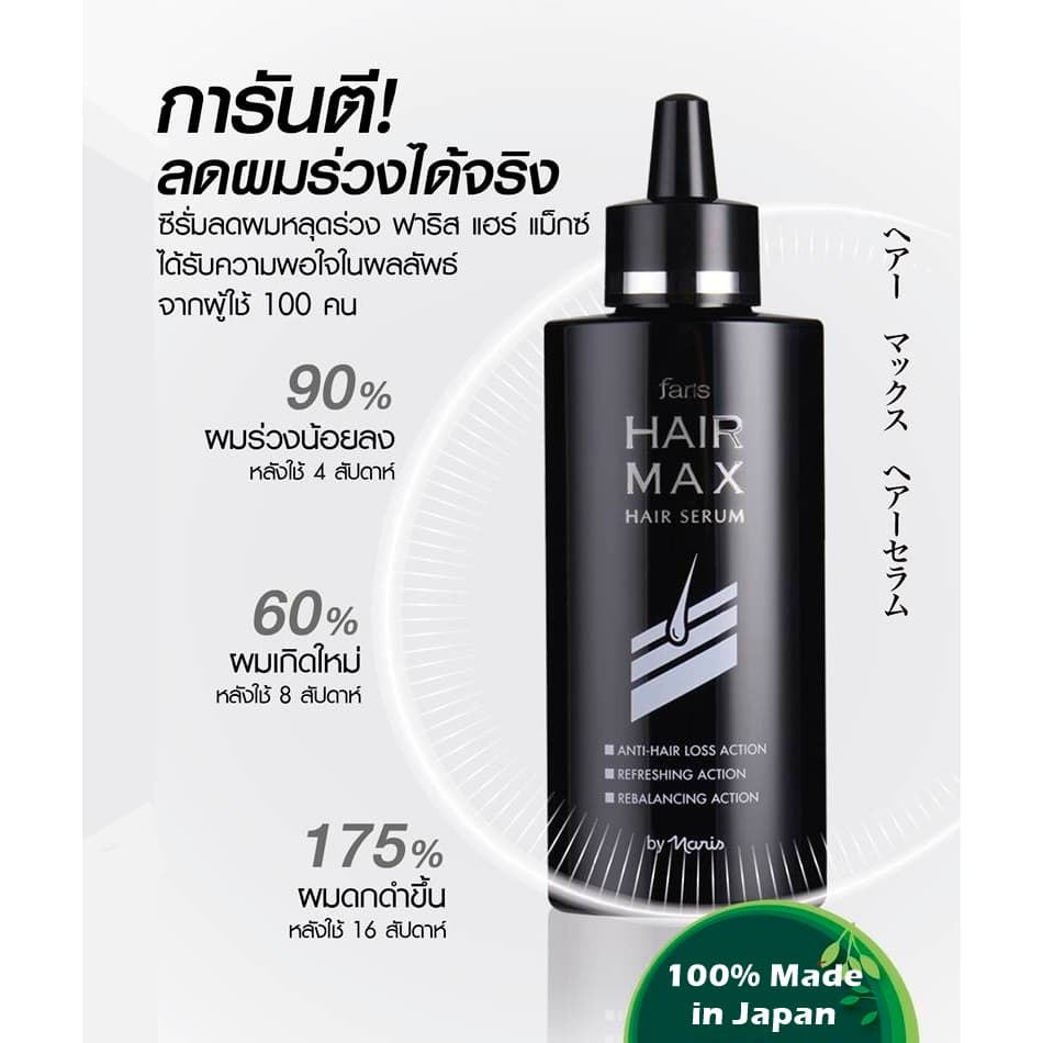 Faris Hair Max Serum 100 ml. ฟาริส แฮร์แม็กซ์ ซีรั่มบำรุงหนังศีรษะ ซีรั่มปลูกผม ซีรั่มบำรุงเส้นผม รูปที่ 5
