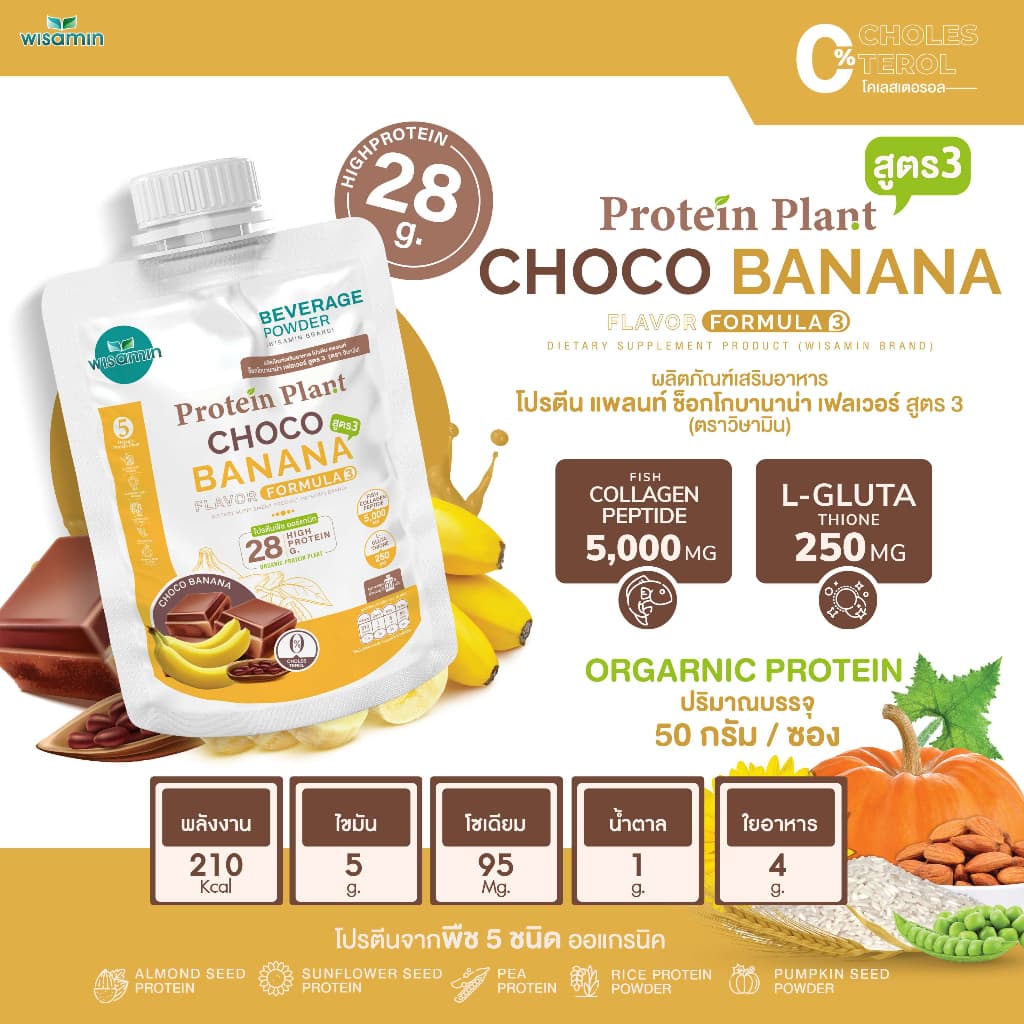 PROTEIN PLANT สูตร 3 โปรตีนแพลนท์ มี 11 รสชาติ โปรตีนพืช 5 ชนิด คอลลาเจน เปปไทด์ แอลกลูต้าไธโอน รูปที่ 2