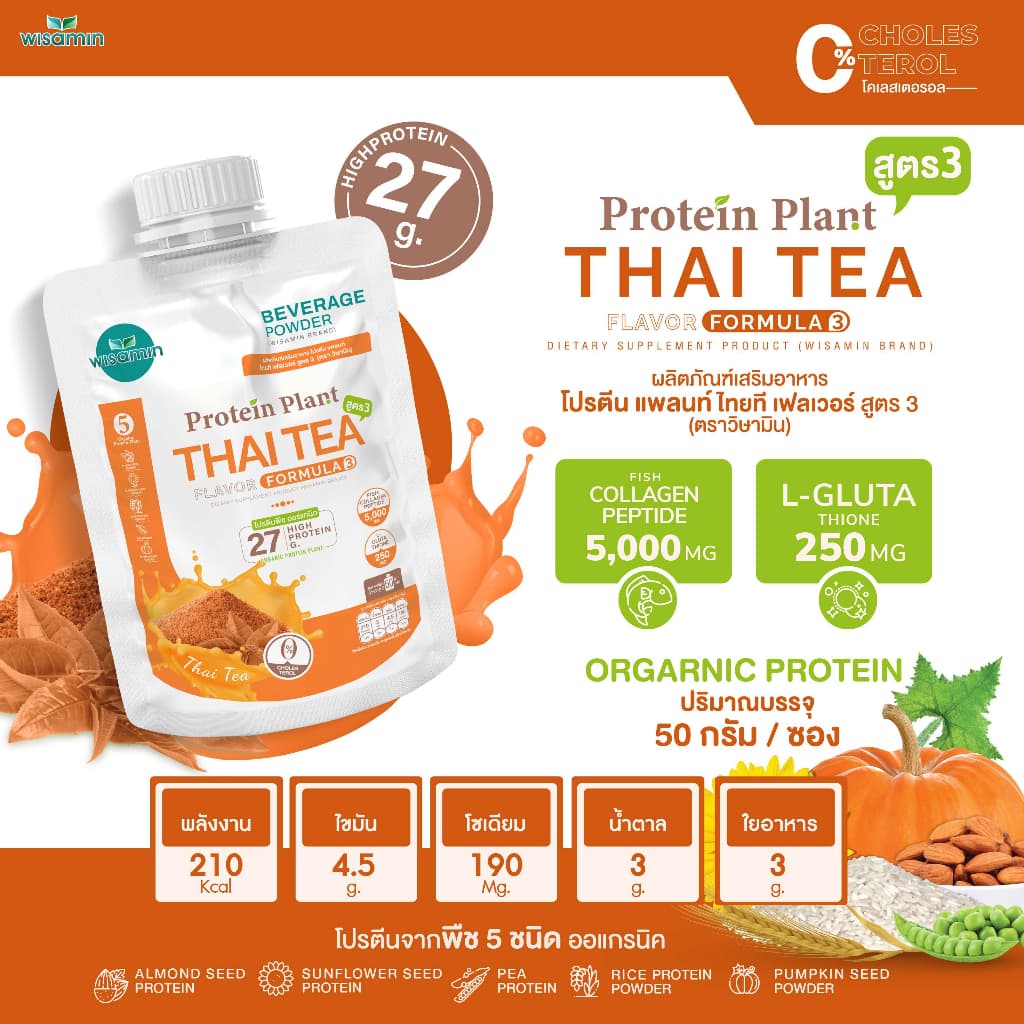 PROTEIN PLANT สูตร 3 โปรตีนแพลนท์ มี 11 รสชาติ โปรตีนพืช 5 ชนิด คอลลาเจน เปปไทด์ แอลกลูต้าไธโอน รูปที่ 4