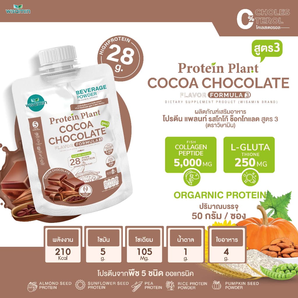 PROTEIN PLANT สูตร 3 โปรตีนแพลนท์ มี 11 รสชาติ โปรตีนพืช 5 ชนิด คอลลาเจน เปปไทด์ แอลกลูต้าไธโอน รูปที่ 8
