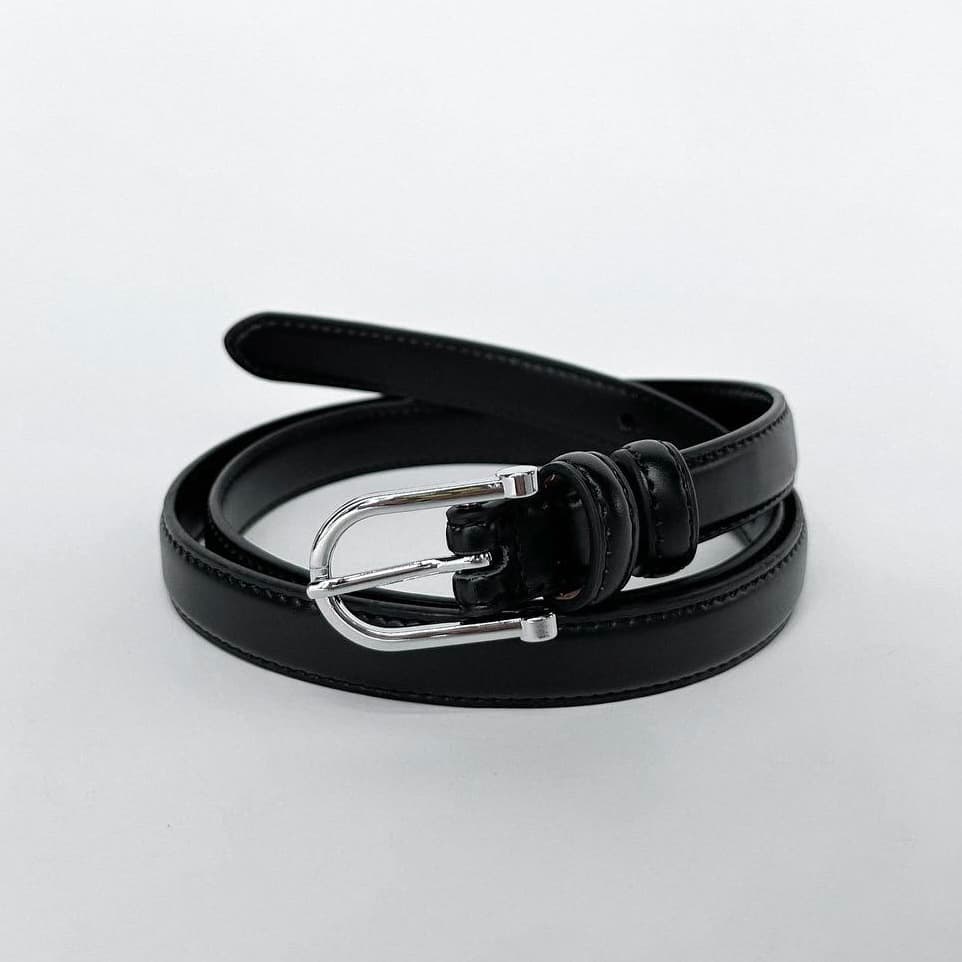 WEAR.SOUL #BT133-Silver Buckle Leather Belt เข็มขัดผู้หญิง รูปที่ 4