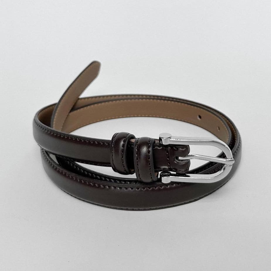 WEAR.SOUL #BT133-Silver Buckle Leather Belt เข็มขัดผู้หญิง รูปที่ 6