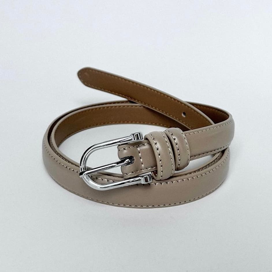 WEAR.SOUL #BT133-Silver Buckle Leather Belt เข็มขัดผู้หญิง รูปที่ 5