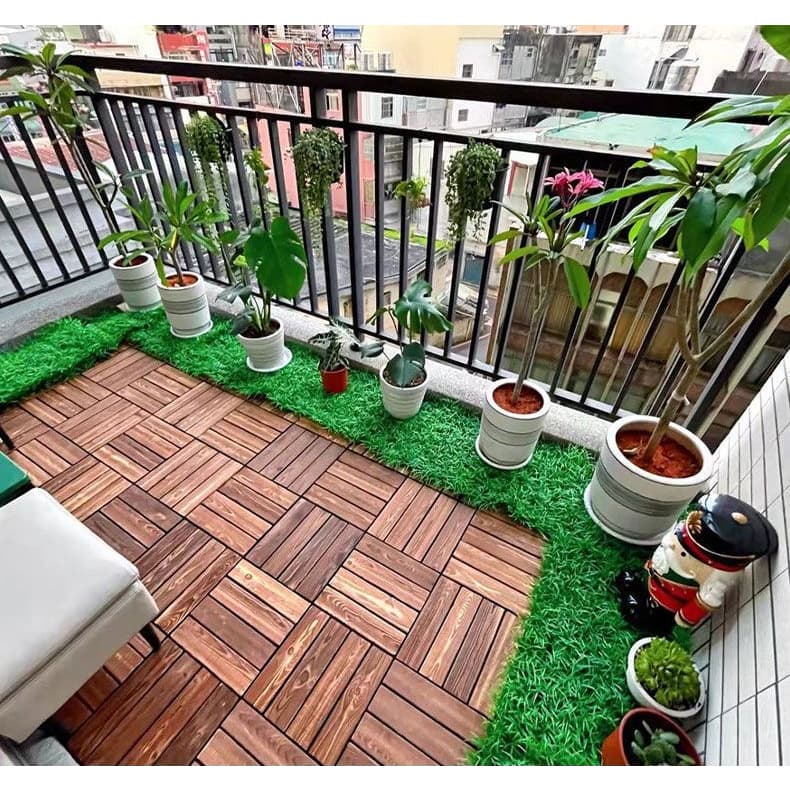 แผ่นปูพื้นไม้แท้ 30x30cm สำหรับตกแต่งสวนและบ้าน รูปที่ 4